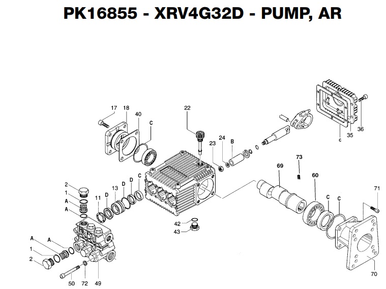 EXCELL WGC3240 power washer pump PK16855